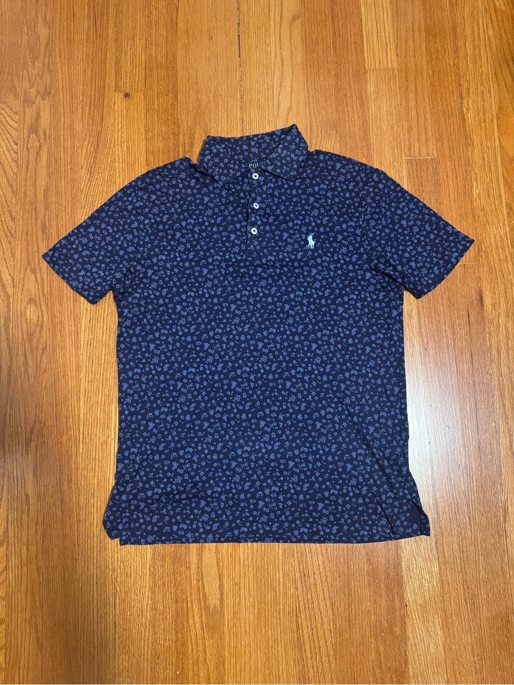 Polo Ralph Lauren Navy Floral Short Sleeve Collared Shirt Size S